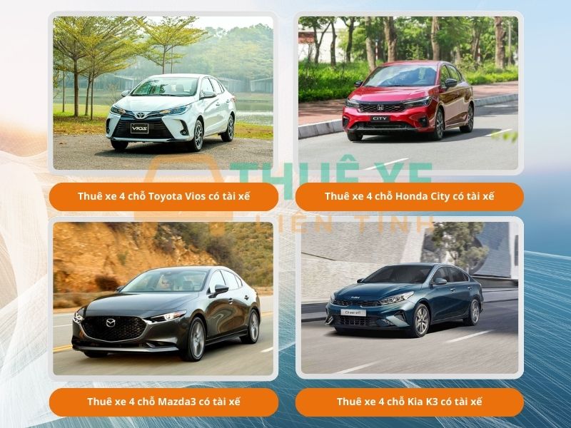 Các dòng xe 4 chỗ cho thuê có tài xế tại Thuê Xe Liên Tỉnh