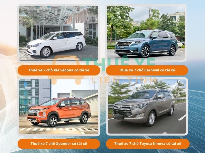 Các dòng xe 7 chỗ cho thuê có tài xế tại Thuê Xe Liên Tỉnh